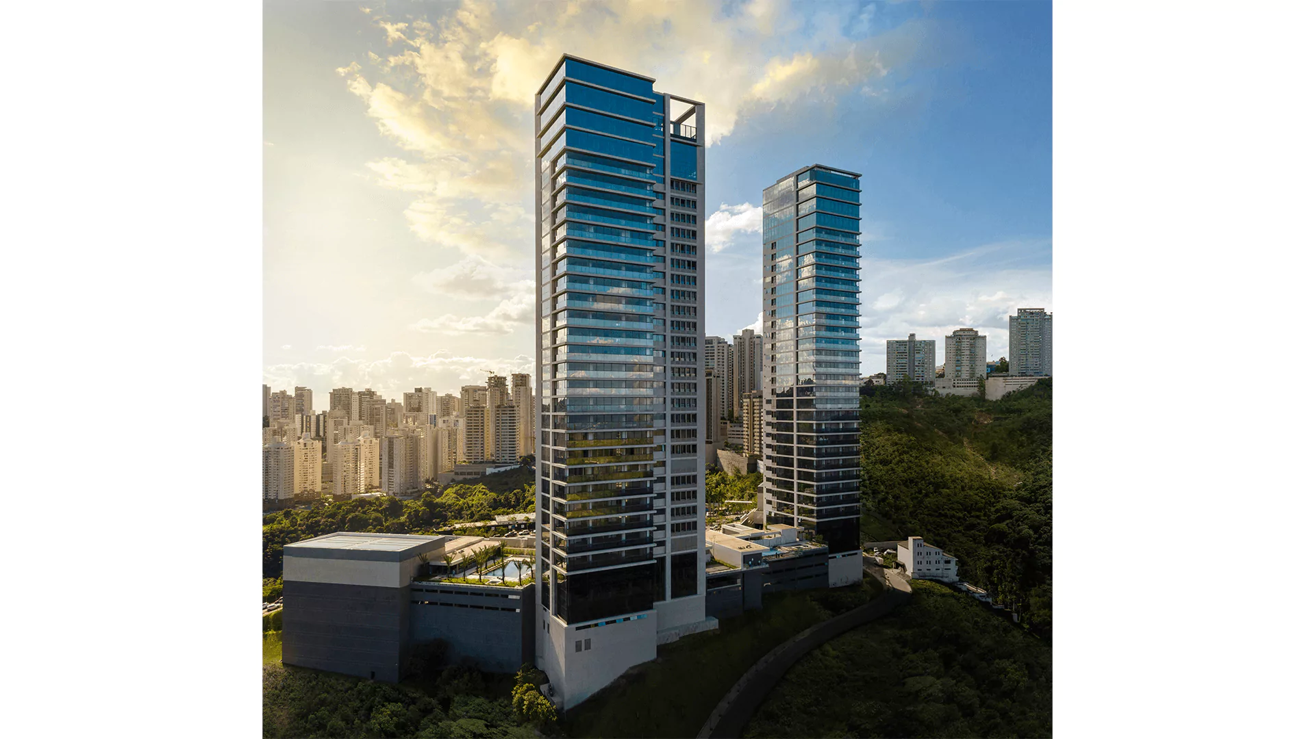 Vista panorâmica das torres L´Essence e Apogée